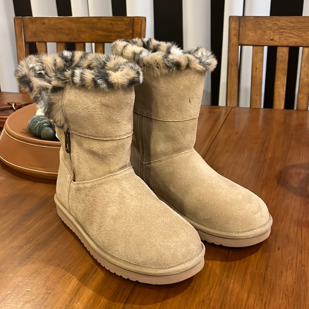 Koolaburra by Ugg Aribel Short Leopard Boots zip Women’s Size 10